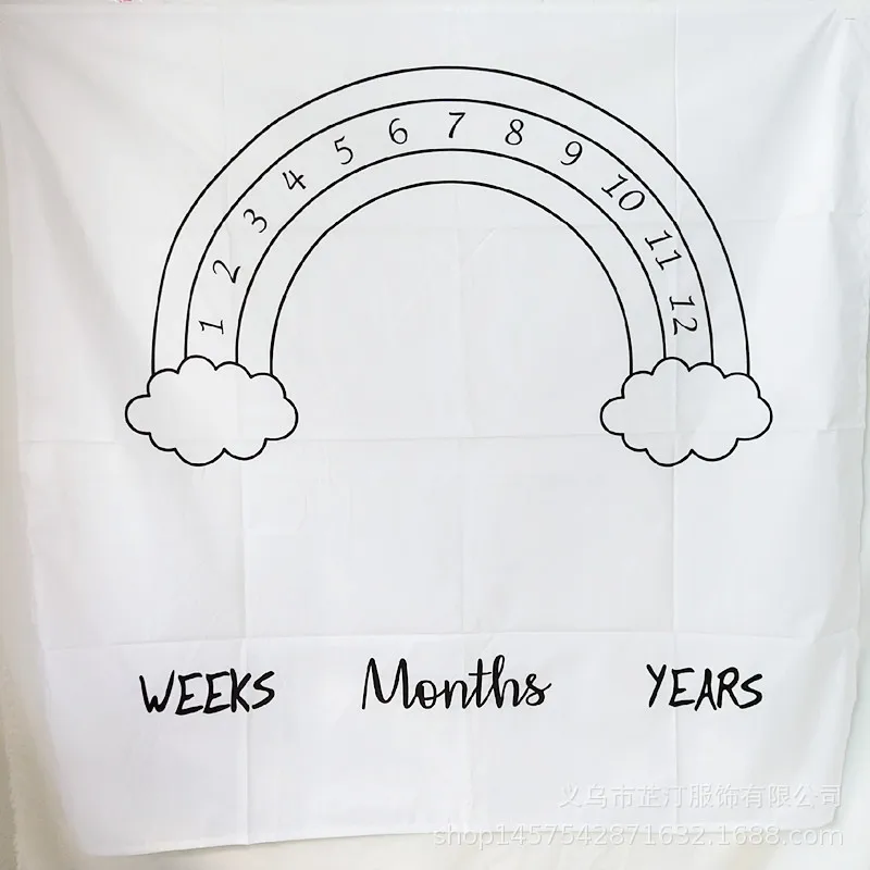 Новое Детское ежемесячное одеяло-Ростомер для фотосъемки одеяло s фоновая ткань - Цвет: F