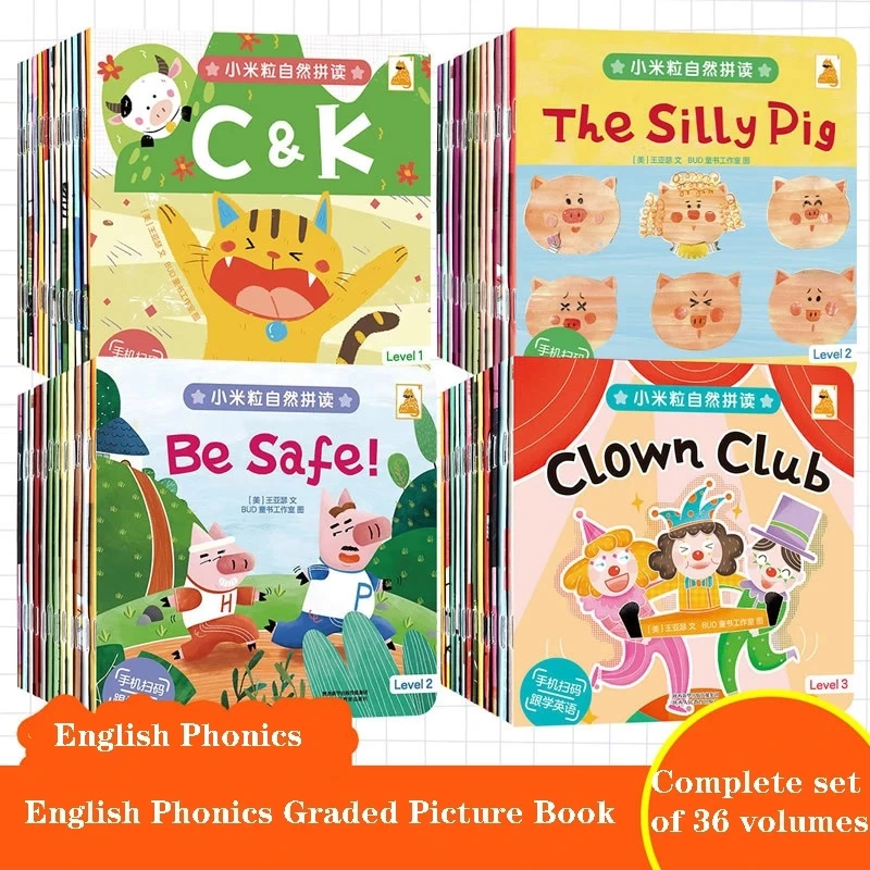 

36 Books/Lot Children's English Graded Reading English Reading Picture Book Children Baby Famous Story English Child Book