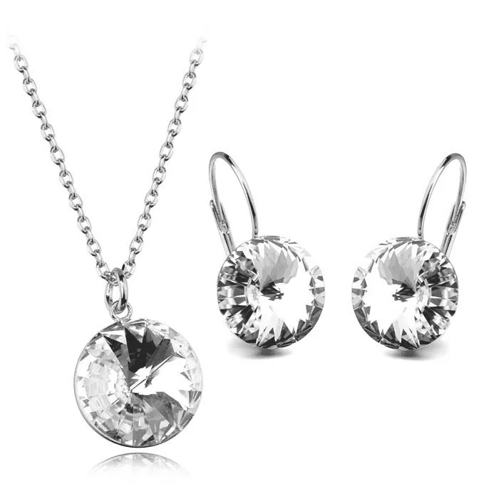 Оригинальные кристаллы от Swarovski Bella, ювелирные наборы, круглая подвеска, колье, пирсинг, серьги для женщин, свадебный подарок