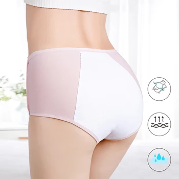 

Pure Cotton Women Physiological Underpant Menstrual Leakproof Panties Female Mid-Waist Solid Color Underwear Intimate Briefs