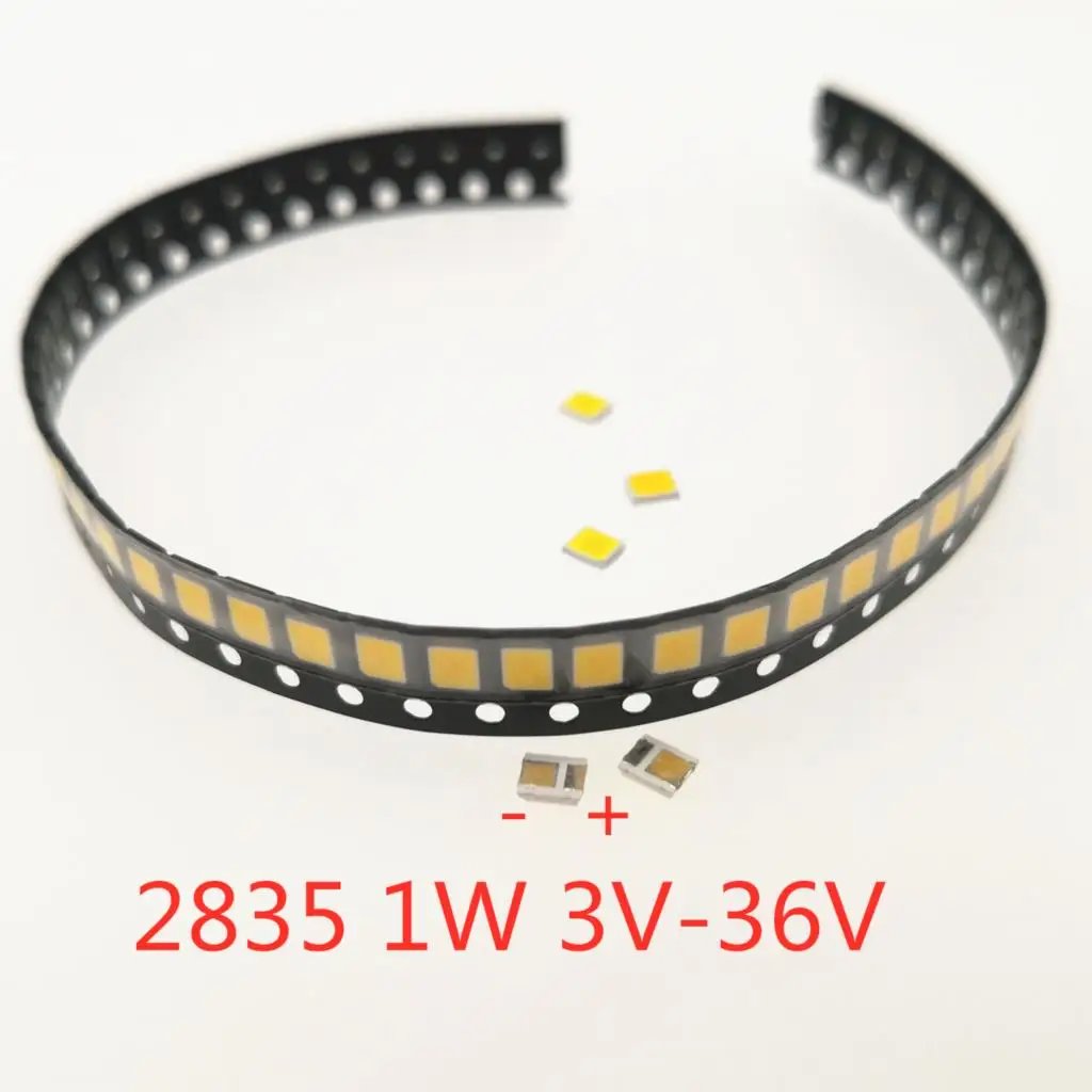 50 шт. SMD СВЕТОДИОДНЫЙ 2835 1 Вт 0,5 3V 6V 9V 18V 36V 50-135LM Теплый Холодный белый Ультра яркий поверхностного монтажа PCB светодиодный светильник на светодиодах