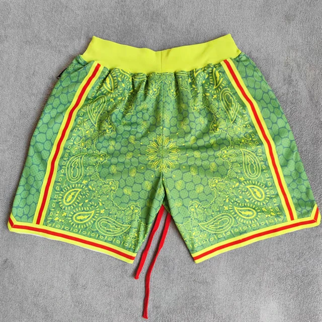 Sun Printed Streetwear Basketball Shorts with Zipper Pockets