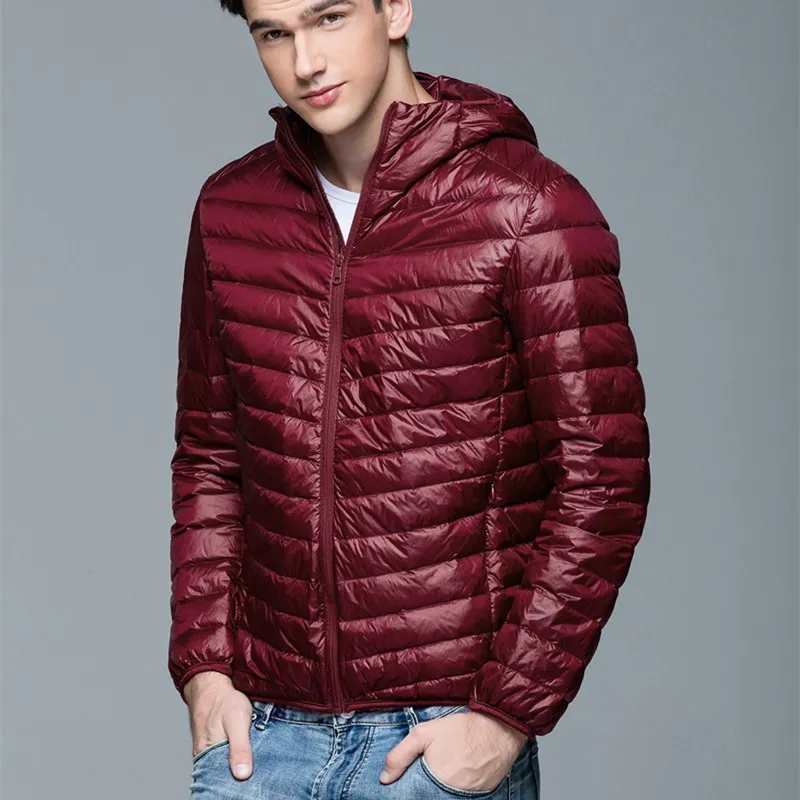 Autumn And Winter The New Super Light Thin Section Men's Down Jacket Brief Paragraph Big Yards Leisure Hooded Down Jacket
