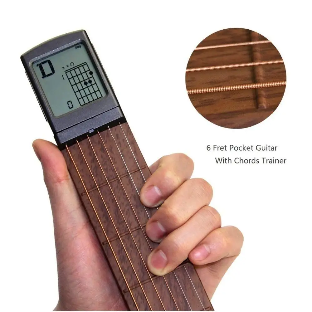 

SOLO Portable Guitar Chord Trainer Pocket-Guitar Practice Tools 6-Strings Musical Instrument Chord Trainer Tools for Beginner