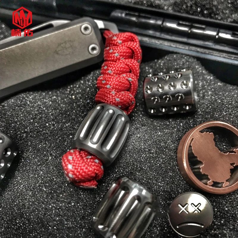 1PC Titanium Copper Paracord Beads Knife Rope Cord Bracelet Flashlight EDC Lanyard Pendants Outdoor Accessories | Спорт и