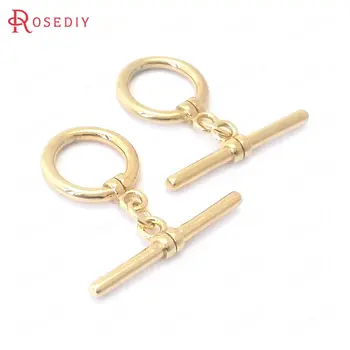 

(38838)6 Sets 24K Gold Color Brass O Toggle Clasps Bracelet Connect Clasps Jewelry Making Supplies Diy Findings Accessories