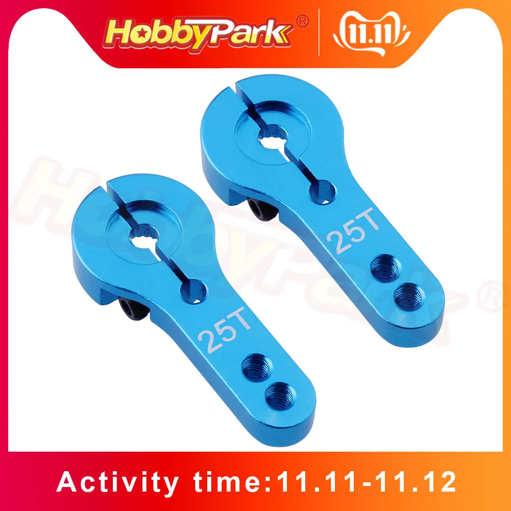 

2pcs CNC Alloy Aluminum Servo Horn 25T For 1/8 1/10 Scale RC Model Car Robot Boat Airplane Steering Arm Axial Savox Servos etc