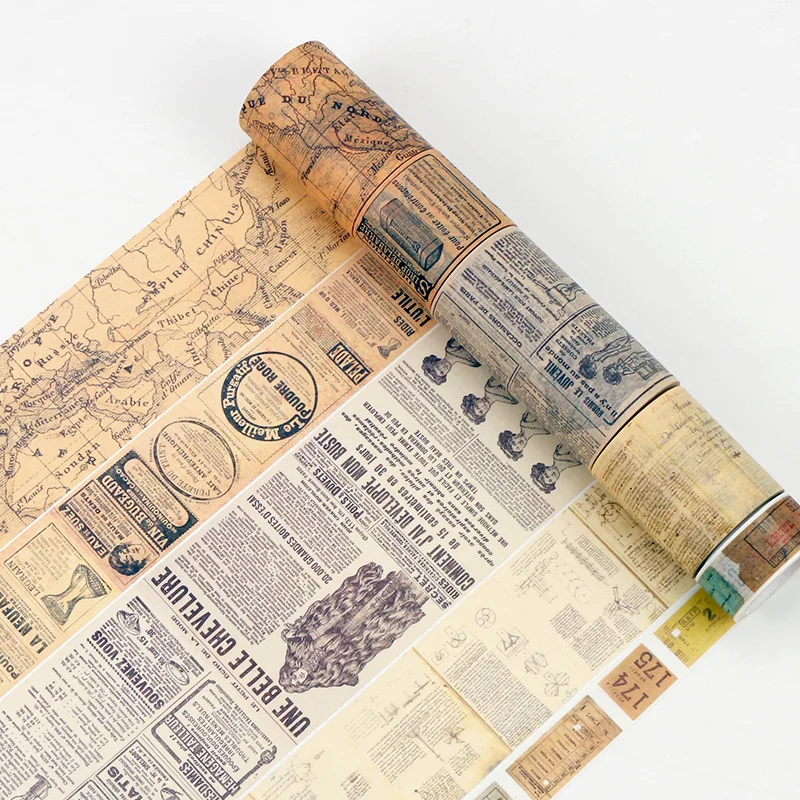 

Gothic Washi Tape Vintage Alphabet Number Love Letter Map Journal Adhesive Literary Masking Tapes For Scrapbooks Stickers H6159