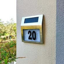 Luces solares para exteriores, señal de número de casa, luz led iluminada de número de placa de puerta para casa, calle, jardín, 2021