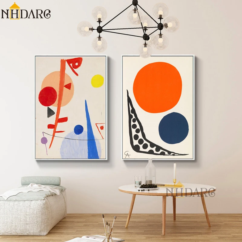 NHDARC Canvas Print Painting Poster Art Orange Abstract Style Wall Pictures for Living Room Porch Home Decoration | Дом и сад