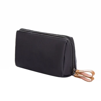 

1 Pc Korean Style Solid Cosmetic Bag Women Bow Tie Makeup Bag Waterproof Travel Wash Bag Black Outside Red