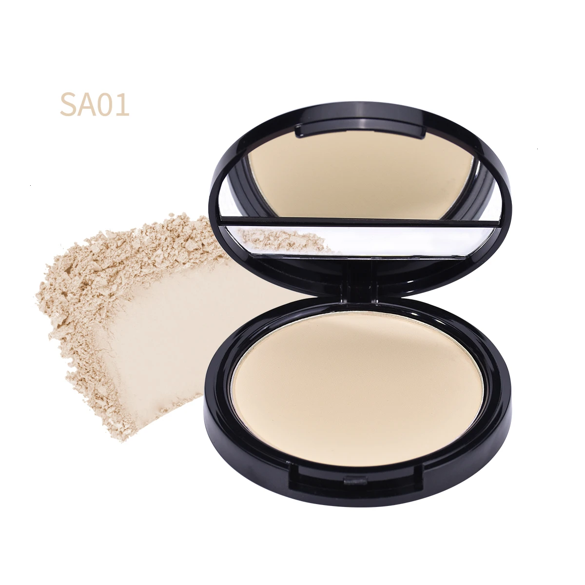 1C SHOPANTS Matte Makeup Pressed Powder Compact Loose Powder Oil Control Pores Invisible Translucent Natural Long Lasting Powder - Цвет: 1C