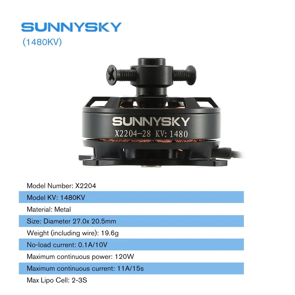 SUNNYSKY X2204 1480KV 1800KV бесщеточный двигатель с фиксированным крылом для многоосевой воздушной радиоуправляемой модели бесщеточного двигателя самолета