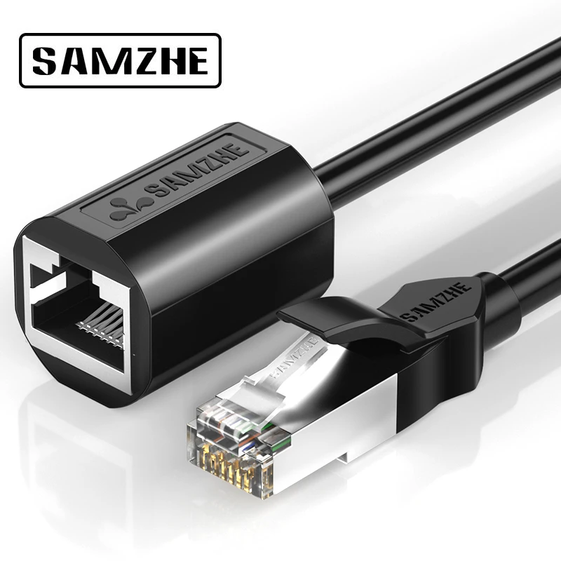 SAMZHE RJ45 Ethernet Удлинительный кабель адаптер CAT 6 сетевые патч корды экранированные