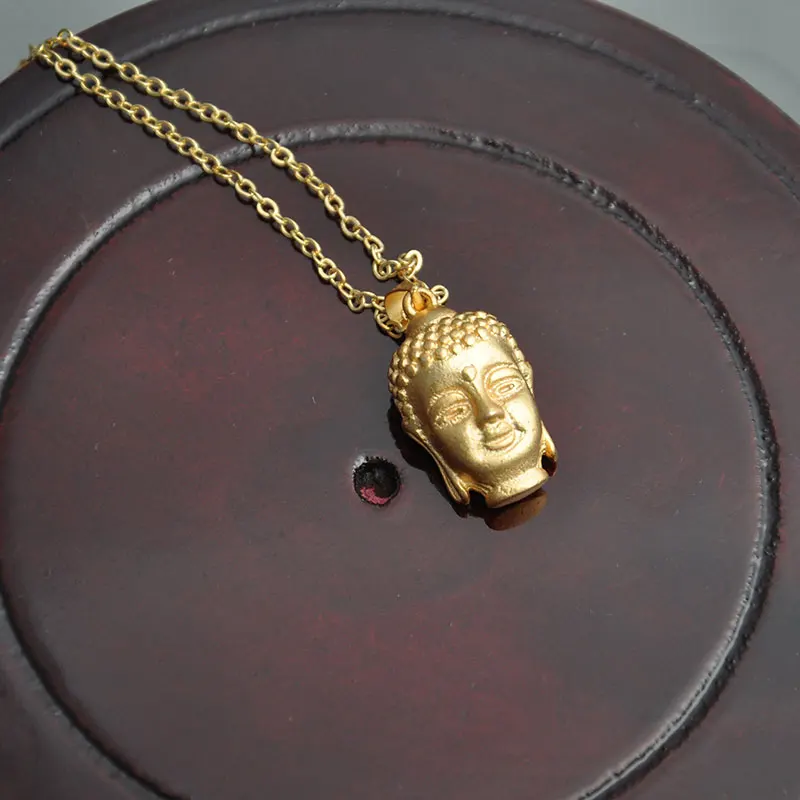 

3D Golden Pendant & Necklace Buddha Head Religious DIY Accessories Jewelry For Women Men Jewelry Gifts Bring Good Luck