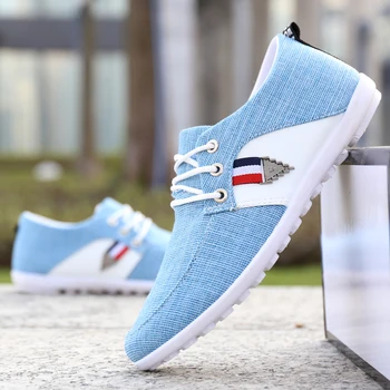 

YeddaMavis Men Vulcanize Shoes Men Sneakers Blue Canvas Shoes Spring New Low Top Flats Shoes Lace Up Casual Shoes Male Sneakers