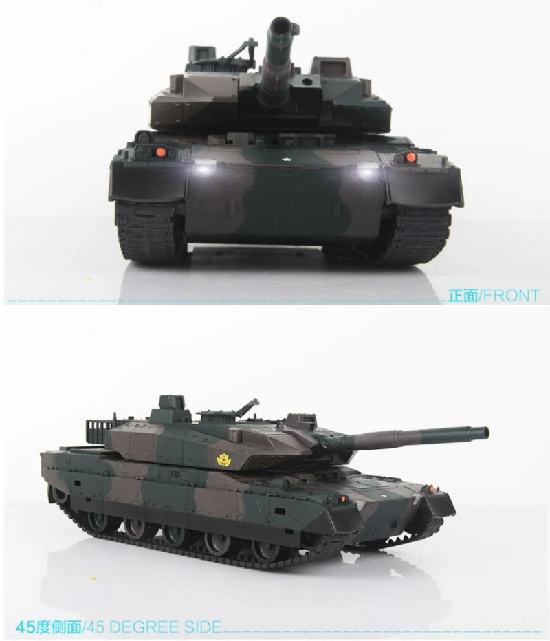 Remote Control RC Battle Tank M1A2 10 Type 330 Degree Rotate Simulation Sound Light Independent Suspension Wireless Control Tank