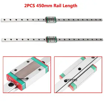 

2PCS 450mm Miniature CNC Linear Rail Sliding Motion Mini Slide Rail Linear Guide W/ MGN12H Sliding Block for CNC 3D Printer DIY