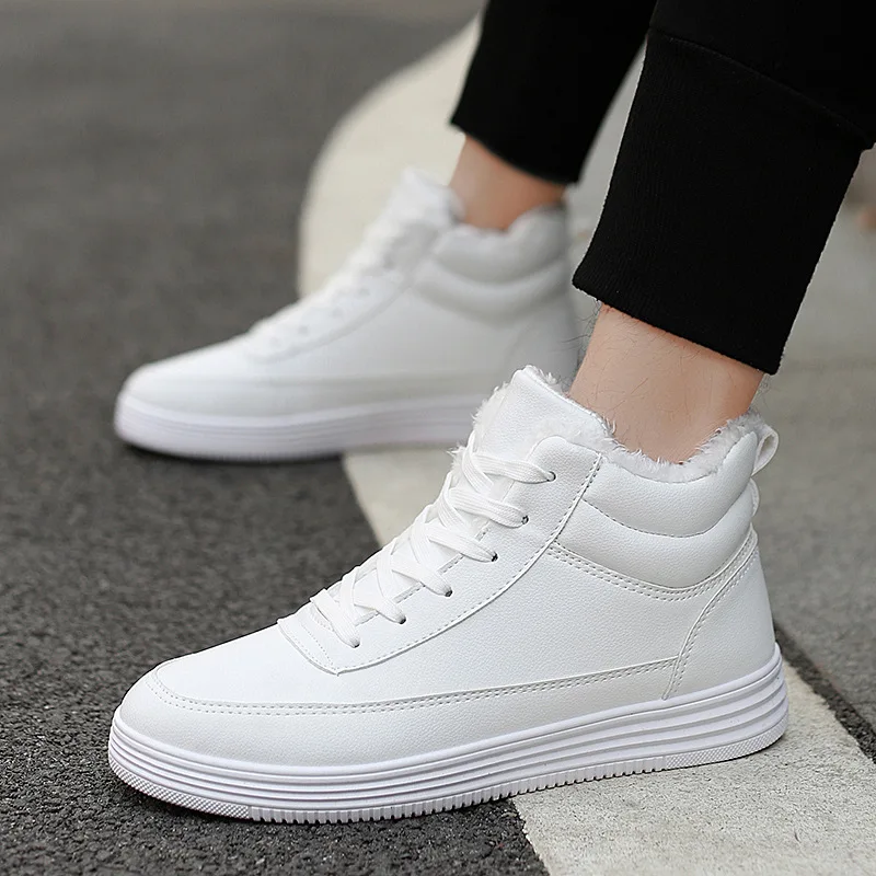 Zapatos blancos Unisex hombre y mujer, botines para adolescentes, Invierno - AliExpress