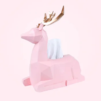 

Deer Champion Nordic Creative Lucky Tissue Box Living Room Elk Multi-purpose Tray Modern Minimalist Storage Ornaments M2565