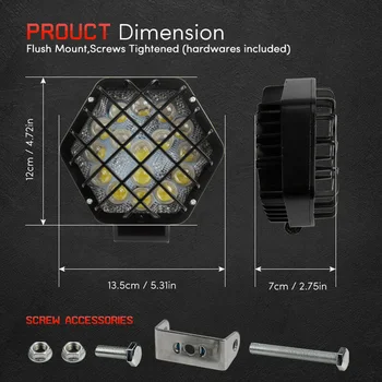 

White LED Work Light Bulbs Replacement Accessories Boat Driving Fog Off-road