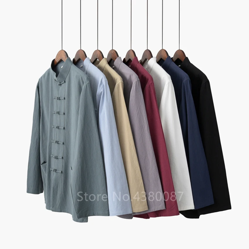 Chinese Traditional Clothing Set Man Summer Linen Buckle Kung Fu Shirt Oriental Retro Top Pants Tai Chi Breathable Uniforms