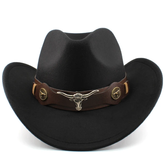 3 Sizes Parent-child Men Women Kids Western Cowboy Hats Wide Brim Panama Sunhats Fedora Caps Trilby Jazz Sombrero Travel Party 2
