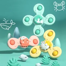 Jouets de bain Montessori pour bébé, jouet de bain pour enfants de 2 à 4 ans, ventouse Spinner, anneau de dentition