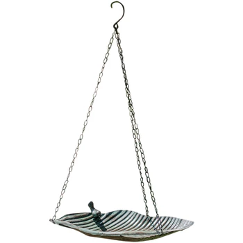 

Practical Wrought Iron Retro Hanging Bird Leaf Tray Shelf Flower Stand Hanging Basket Wall Hanging Storage Bird Feeder