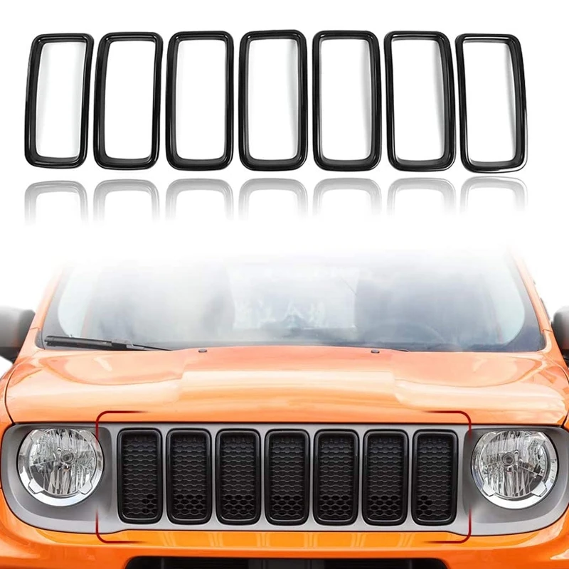 Для Jeep Renegade 2019 2020 передние вставки для радиаторной решетки внешние аксессуары ABS