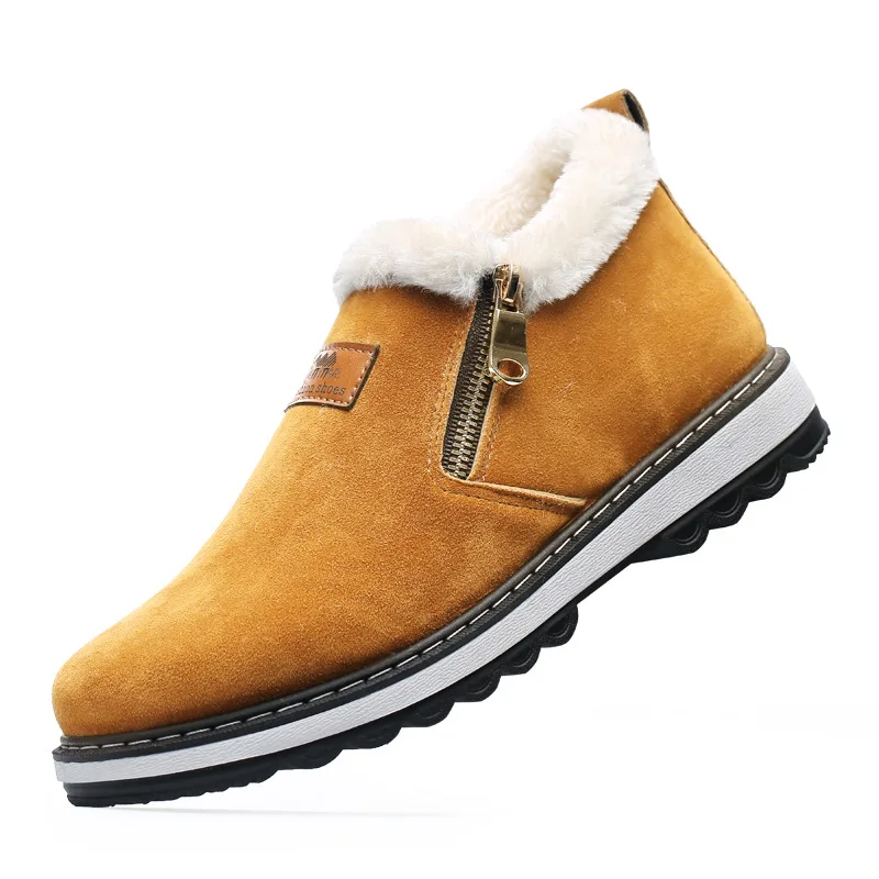 Ботильоны; Мужская обувь; коллекция года; однотонная зимняя обувь на молнии; мужские ботинки; модные теплые плюшевые зимние ботинки; Мужская безопасная обувь; zapatos de hombre