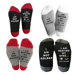1 Pair I Am Not Asleep Novelty Socks Cotton Autumn Spring Winter Letter Sock