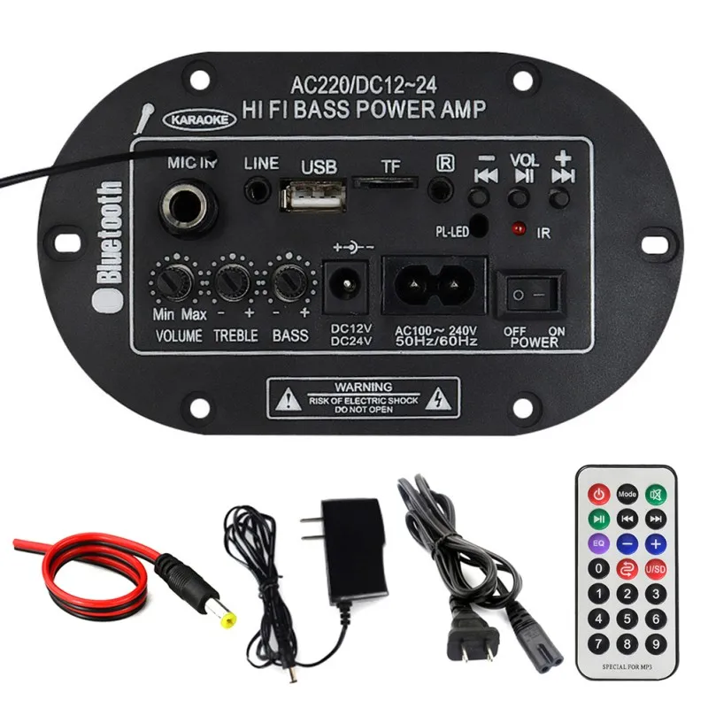 

8 Inch Digital Amplifier With Microphone Built-in Bluetooth Microphone Mono Power Amplifier Board New