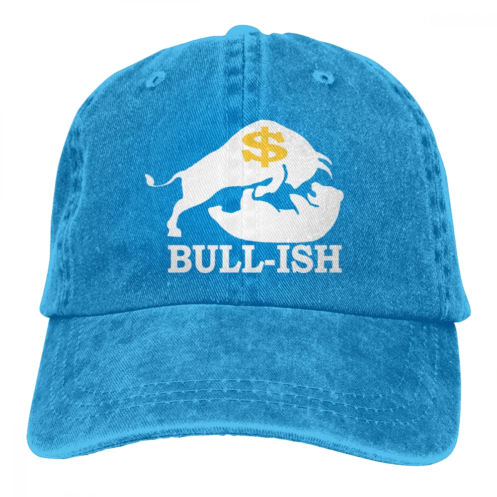 Бычий Casquette черный унисекс Мужские Женские джинсовые бейсболка с ремешком кепки Регулируемый Гольф папа шляпа