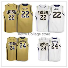 Notre Dame Fighting Ierse Basketbal Jersey,#24 Pat Connaughton #22 Jerian Subsidie Jersey, gestikt Throwback College Basketbal J