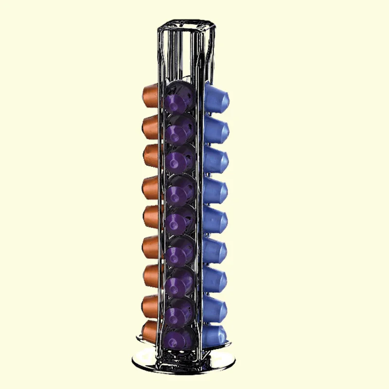  Practical Coffee Capsules Dispensing Tower Stand Fits For 40 Nespresso Capsules Storage Pod Holder 