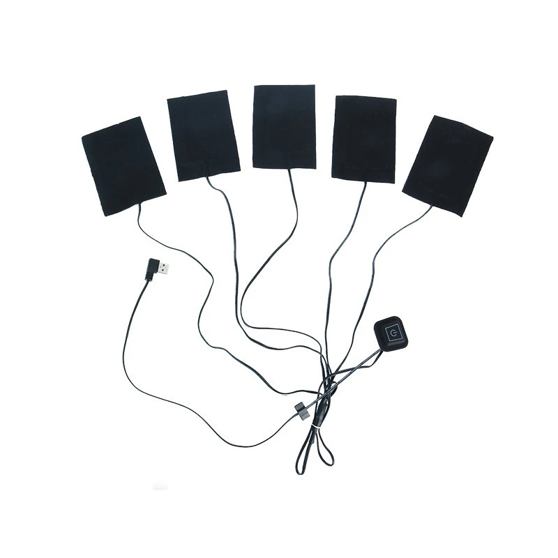 5 V/2A 5 подушечек usb зарядка нагревательная куртка жилет Зимний DIY Одежда для тела теплая