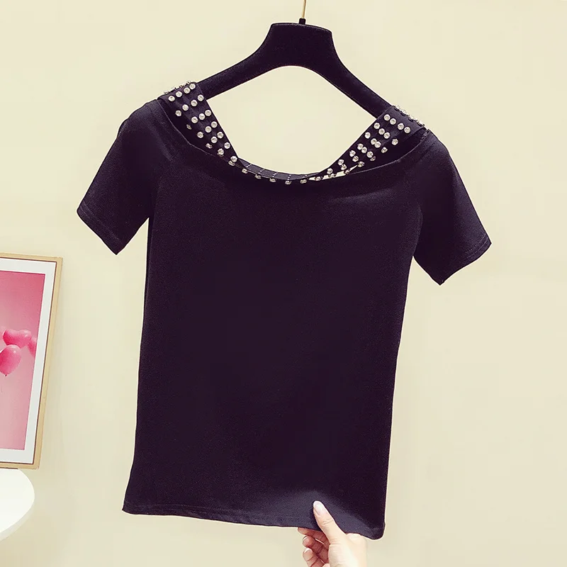 

Женская блузка с коротким рукавом, Повседневная однотонная Свободная блузка в Корейском стиле для офиса, лето 2022