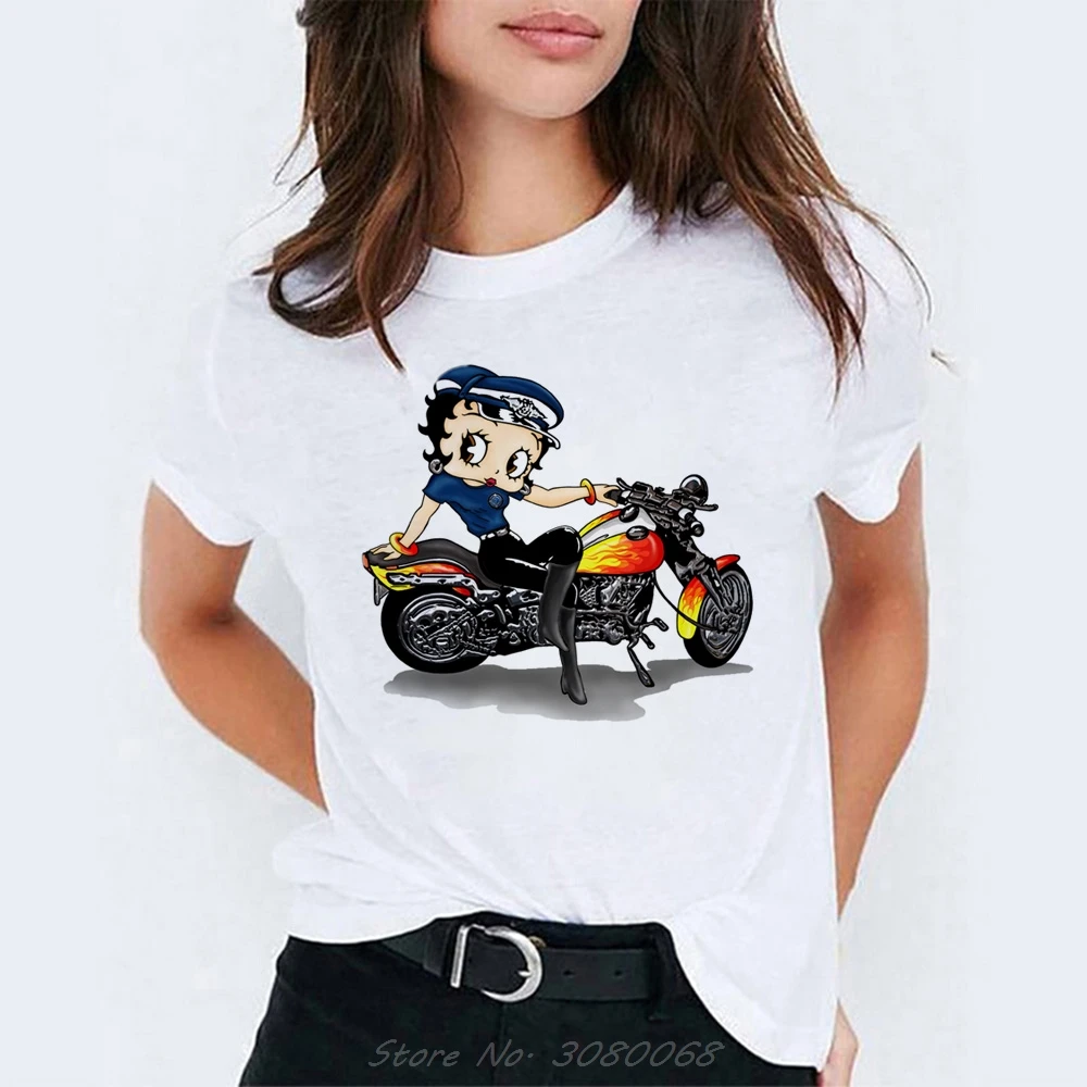 Betty Boop футболка женская летняя Эстетическая женская одежда футболка с Микки Маусом Женская Модная стильная женская футболка