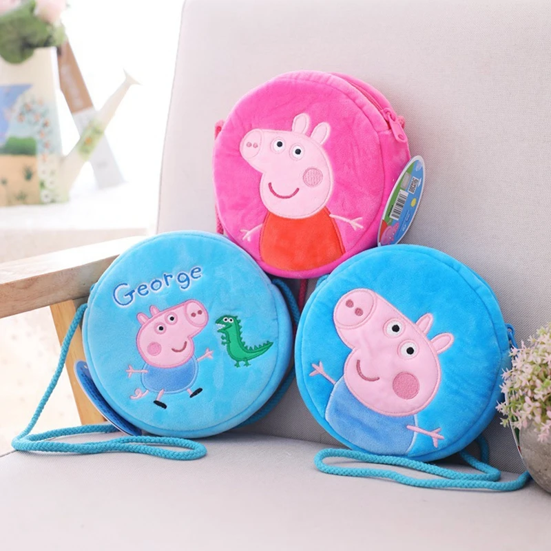 HG Peppa Pig 7 видов плюшевых сумок, Оригинальные Плюшевые игрушки Peppa/Джордж, Круглый Карманный кошелек, сумка на плечо/сумка через плечо, подарок для детей