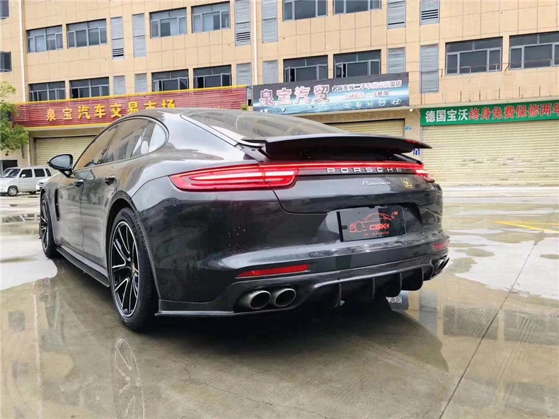 Передняя Задняя боковая юбка для Porsche Panamera 971 Turbo 2017 2018 2019 2020 2021 бампер диффузор