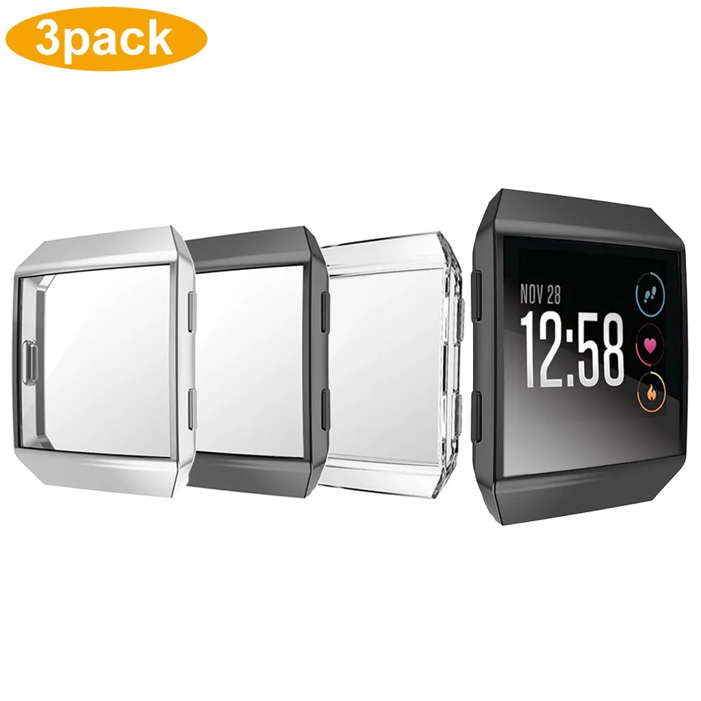 Чехол Ouhaobin для Fitbit Ionic Watch покрытие из ТПУ Защита всего экрана чехол для Fitbit Ionic Smart Защитная пленка для часов 829#2