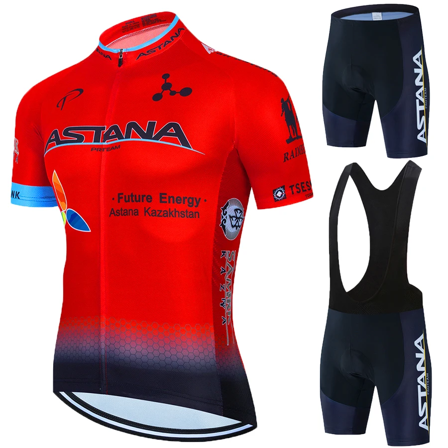 

2021 Pro Team Astana Cycling Jersey Set summer Bicycle Cycling Clothing Bike Clothes Men Mountain Sports bike Set Cycling Suit