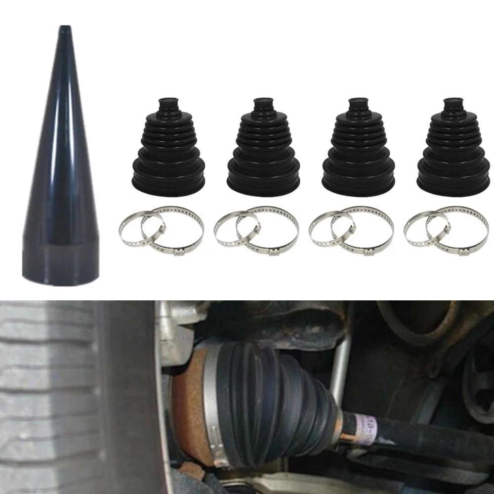 

With 4*Clips Sleeve Joint Fitting New Hot Constant Velocity CV Boot Cone Stretch 4pcs