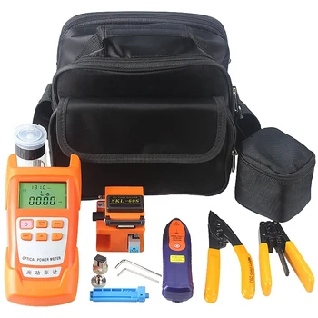 

Fiber Optic FTTH Tools Kit with Fiber Cleaver and Optical Power Meter 5Km Visual Fault Locator Wire Stripper