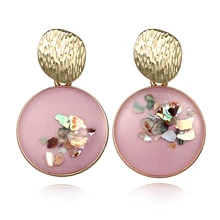 Винтажный свадебный подарок, опт, ювелирные изделия, уникальный дизайн, полимерные серьги для женщин, золотой цвет, круглый шар, геометрические серьги для женщин