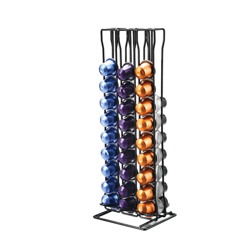 

60 Cups Coffee Pod Holder Iron Chrome Plating Display For Nespresso Capsules Rack Stand Storage Shelves For Dolce Gusto Capsule