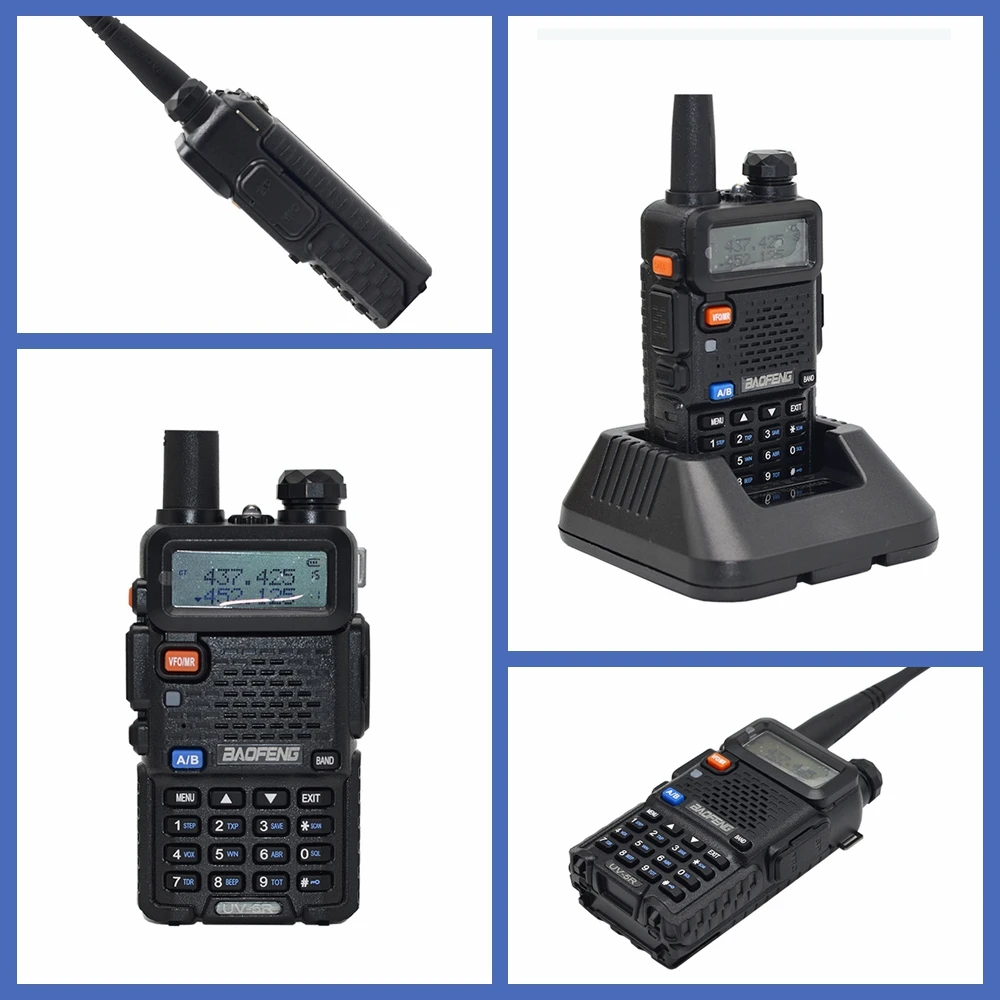 Baofeng UV 5R Ham двухсторонняя радиостанция Водонепроницаемая Baofeng портативная рация VHF/UHF 136-174 МГц и 400-470 МГц FM портативный приемопередатчик