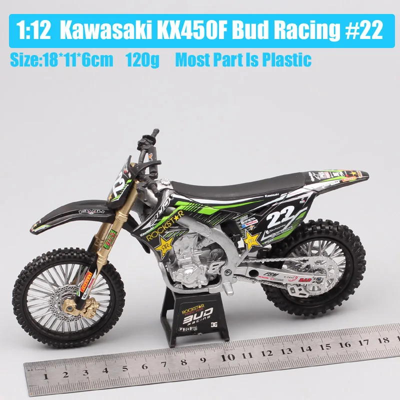 1/12 Масштаб Мини Кавасаки KX450F бутон гонки США MXGP No#22#121 мотокросса литой грязи велосипед внедорожные игрушки модель автомобиля - Цвет: Kawasaki 22