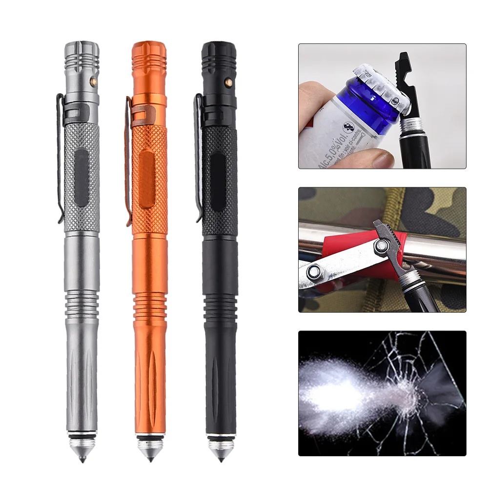 

Multitool Self Defense Tactical Pen Mini Screwdriver bottle opener / Whistle Tactical Pen LED Flashlight Glass Breaker Camping